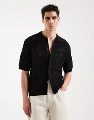 レディファインド レブル メンズ トップス シャツ レギュラーフィット Redefined Rebel Trace regular fit short sleeve shirt Black ブラック