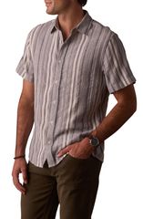 ノーマルブランド メンズ トップス シャツ The Normal Brand Freshwater Everyday Short Sleeve ButtonUp Shirt Positano Stri