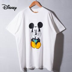 美品 90s USA製 ディズニー Disney ミッキー MICKEY Tシャツ XL ホワイト ヴィンテージ 両面プリント シングルステッチ キャラT アニメT アメカジ ストリート オーバーサイズ 古着 d2005