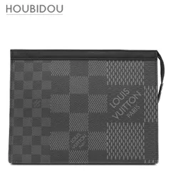 ルイヴィトン LOUIS VUITTON クラッチバッグ ポシェット ヴォワヤージュ MM レザー ダミエグラフィット3Dキャンバス ブラック×グレー シルバー金具 セカンドバッグ  N60444 AR3230【中古】