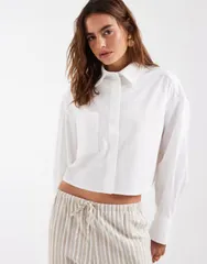 アンドアザーストーリーズ レディース トップス シャツ クロップド Other Stories cropped boxy shirt WHITE ホワイト