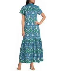 シュガーリップス レディース トップス ワンピース モックネック プリント マキシ Sugarlips Abstract Dime Printed Mock Neck Short Sleeve Max