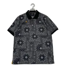 中古 メンズ レザレクション Resurrection 半袖ポロシャツ XL ブラック 黒 ペイズリー柄