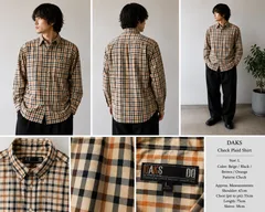 Vintage DAKS London House Check Plaid Long Sleeve Shirt Size L