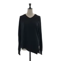 【美品】  ALEXANDER WANG / アレキサンダーワン | ウール サイドスリット クルーネックニット | XS | ブラック | レディース