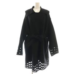 アライア ALAIA MANTEAU LONG カットデザイン ニットコート 36 ブラック /DF ■OS