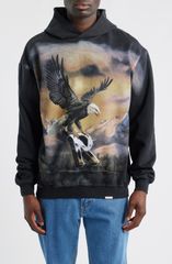 リプレゼント メンズ アウター パーカー・スウェット グラフィック Represent Chrome Flight Graphic Hoodie Stained Black ブラック