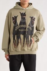 リプレゼント メンズ アウター パーカー・スウェット コットン グラフィック Representhoroughbred Oversize Cotton Graphic Hoodie Khaki カーキ