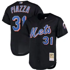 ミッチェルネス メンズ トップス シャツ メッシュ トール ジャージー Mens Mitchell Ness Mike Piazza Black New York Mets Big Tall Coop