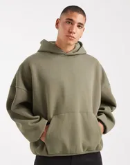 エイソス メンズ アウター パーカー・スウェット パーカー ASOS DESIGN Essentials extreme oversized hoodie in dusty olive Dusty o