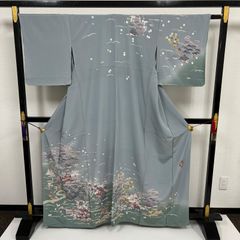 D890 訪問着 蔦の葉 シルエット 上田耕三 正絹 着物 袷 極美品 - メルカリ