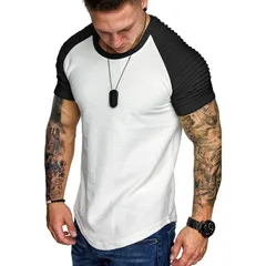 クーファンディ レディース トップス Tシャツ プリーツ COOFANDY Men Fitted TShirt Pleated Raglan Sleeve Bodybuildingym Tee Sho
