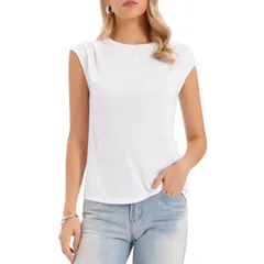 インスパイア シック レディース トップス Tシャツ クルーネック プリーツ ノースリーブ ニット INSPIRE CHICasual Top for Womensleeveless Crew Nec