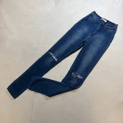 APHRODITE （アフロディーテ）スキニー デニムパンツ ダメージデニム ハイウエスト コットン混 大人セクシー レディース日本サイズ XSサイズ相当 Sサイズ相当