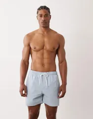 ジャック アンド ジョーンズ メンズ 水着 ハーフパンツ・ショーツ ショートパンツ Jack Joneseersucker swim shorts in light Celestial Blue ブル