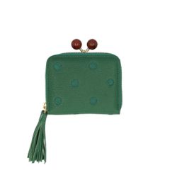 ☆ グリーンドット ☆ perche ペルケ アクリル玉がま口ジャバラカードウォレット perche ペルケ 財布 08-06-03563 アクリル玉がま口ジャバラカードウォレット がま口財布 がま口 ウォレット 本革 やぎ レザーウォレット カード