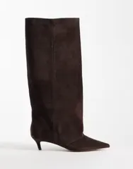 スティーブ マデン レディース シューズ ブーツ・レインブーツ スエード ヒール Steve Madden Luca kitten heeled knee bootsuede Brown suede