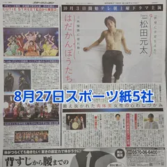 匿名配送！送料込み！  8月27日 朝刊　 スポーツ紙全5社