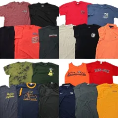 古着卸 まとめ売り Tシャツ トップス 20枚セット ( メンズ L ) プロチーム MLB ノースリーブ リンガーT ポロシャツ 中古 古着 NG3982