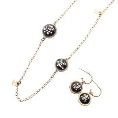 シャネル CHANEL ネックレス 10C ココマーク ネックレス ピアス 2点セット GP（ゴールドメッキ） ピアス ネックレス 2点セット レディース Used B