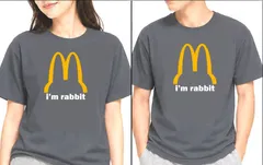 【M～XL/ガンメタ4.1oz】Imrabbitウサギ  半袖ドライTシャツ 面白いTシャツ おもしろ プレゼント ネタ うける ストリートファッション 大人ストリート スポーツカジュアル ユニセックス ルーズスタイル 韓流