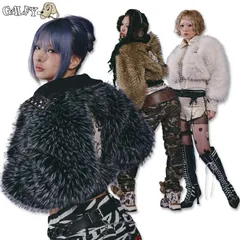 キャンディー ガルフィー ケダモノ ファーブルゾン フェイクファー C.WHITE BLACK BEIGE CANDY GALFY 163012 ヤンキー レディース ギャル 26AW