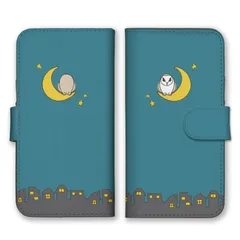 OPPO Reno 15A ケース 手帳型 オッポ リノ 15A スマホケース 携帯ケース フクロウ 梟 ミミズク 星空 夜空 月 イラスト 絵 おしゃれ 可愛い ネイビー 大人 スマホカバー カラー03