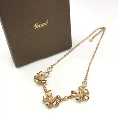 未使用保管品 Grosse グロッセ ストーン リボン ネックレス ブランド
