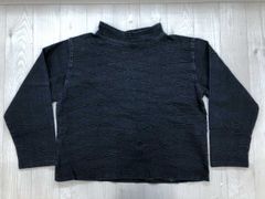 ICHIOKU ネオグランジ Y2K ステッチ装飾 デニム ハイネック 長袖トップス プルオーバー シャツ レディース ストレッチ コットン混合 紺