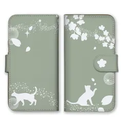 Google Pixel 11 ケース 手帳型 グーグル ピクセル 11 スマホケース 携帯ケース 猫 ねこ 桜 サクラ さくら 花 春 綺麗 キレイ きれい グレージュ おしゃれ 可愛い スマホカバー カラー03