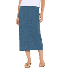 エイリーンフィッシャー レディース ボトムスカート プチ Eileen Fisher Petite Bubble Jacquard Straight Skirt Cold Spring
