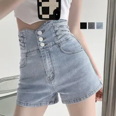デニム ショートパンツ レディース 美脚（ブラック）｜きれいめ・オフィスカジュアル・デイリー