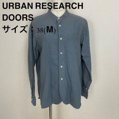 URBAN RESEARCH DOORS バンドカラーシャツ ブルー系 サイズ38(M) アーバンリサーチドアーズ