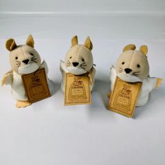 当時物・紙タグ付】KNICK KNACK オテダマネズミ 3匹セット ニック
