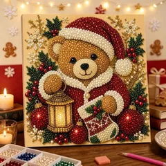 ダイヤモンドアート キット パールアート【クリスマス パールアートビーズ絵画キット】 DIY 手作り絵画 手芸キット 5D モザイクアート ダイヤモンド塗装 全面貼り付けタイプ クリスマス 家の装飾 初心者向け 大人向け