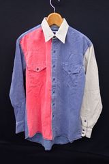 ■209  Wrangler ラングラー  クレイジーパターン デニムシャツ 長袖 15×33■