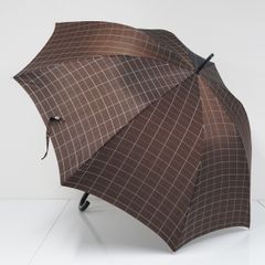 高級傘 BURBERRY バーバリー USED美品 格子柄 ブラウン カーボン骨 軽量 ブランド 65cm S4408