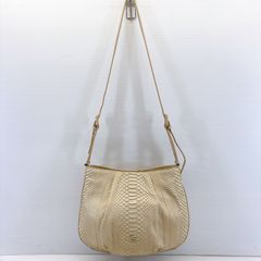 ■ GRES グレ パイソンレザー ハンドバッグ ホワイト 中古品 ■