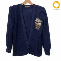 #anc サイトウトヨコ 斉藤都世子 カーディガン 紺 刺繍 花柄 ラメ ニット レディース [1026284]