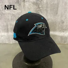 【k-924】NFL Carolina Panthers カロライナ・パンサーズ キャップ M 黒 ブラック ブルー 青 刺繍ロゴ アメフト USA古着 アメカジ スポーツ Y2K