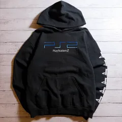【入手困難】PLAYSTATION2 Hoodie プレイステーション2 ブラック ロゴ ゲーム Y2K グラフィック パーカー 古着 #K4826