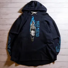 【激レアデザイン】DISNEY Hoodie ディズニー ブラック HOT HEAD グラフィック プルオーバーパーカー ストリート ユニセックス 古着 #K4729