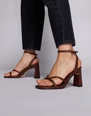 パブリックデザイア レディース シューズ サンダル ヒール Public Desireverleigh block heeled sandals Chocolate チョコレート