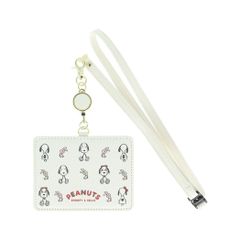 メール便 スヌーピー定期入れリール付きカードホルダー PNSBアイボリー