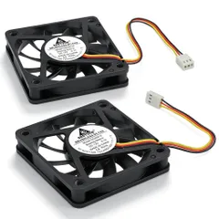 新品 GDSTIME 2PCS 60mm x 10mm 12VDC、3ピン、60mm薄型2連 PC ケースファン冷却ファン、コンピューターケースとCPUクーラー用、SSD ドライブの冷却