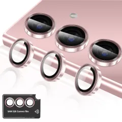 新品 Kakuki カメラフィルム Galaxy S26 / S26 Plus 用 ギャラクシーS26 / S26 Plus カメラ保護フィルム 薄型 強化ガラス 耐衝撃 独立型 露出オーバー防止 アルミ合金 カメラカバー (ピンク)