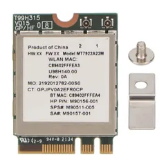 新品 MT7922 Wifi 6E ワイヤレス ネットワーク カード、2400mbps 高速 BT 5.2 NIC アダプター、2.4Ghz 5Ghz 802.11ax Ac Wifi 6 M.2 NGFF ワイヤレス モジュール、 10 11 64 ビット用