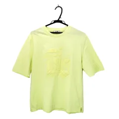 【名東】エルメス Tシャツ シュヴォー アン シンメトリー 3D コットン イエロー 黄色 Mサイズ メンズ 男 アパレル 服