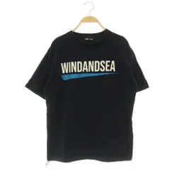 ウィンダンシー WIND AND SEA ロゴ Tシャツ 半袖 プリント 裾ドロスト M ネイビー /MY ■OSのサムネイル