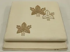 平和屋着物◎綴れ　太鼓柄袋帯　枝花文　金銀糸　正絹　逸品　AABL6734ou